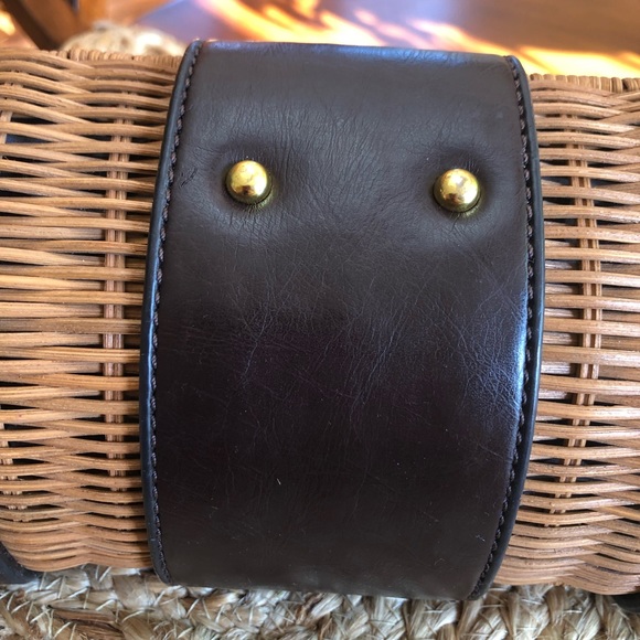 Brown Leather and Straw Clutch/Handbag - Picture 12 of 12